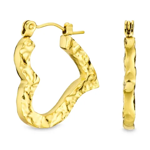 hjerte øreringe i forgyldt stål - OCEANA