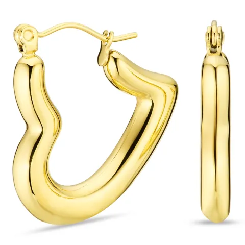 vandfaste hjerte øreringe i forgyldt stål - OCEANA