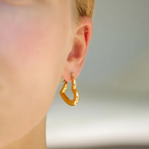 vandfaste hjerte øreringe i forgyldt stål - OCEANA