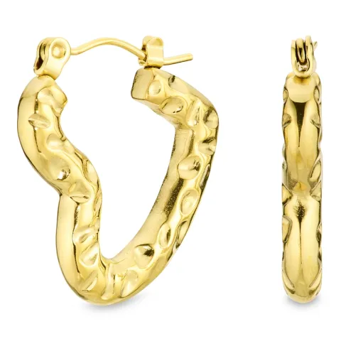 vandfaste hjerte øreringe i forgyldt stål - OCEANA