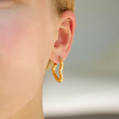 vandfaste hjerte øreringe i forgyldt stål - OCEANA