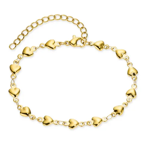 vandfast hjerte armbånd i forgyldt stål - OCEANA