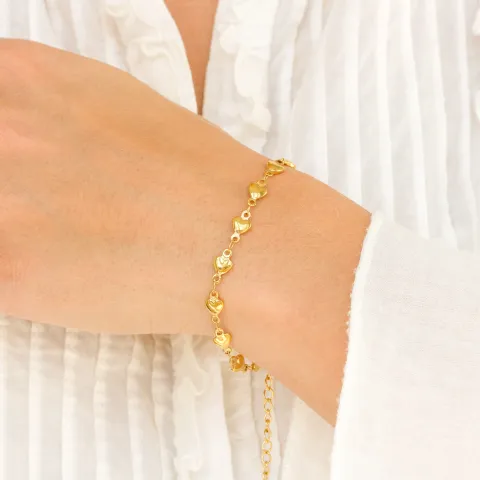 vandfast hjerte armbånd i forgyldt stål - OCEANA