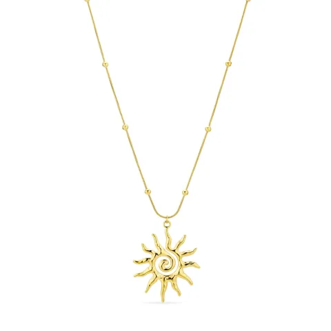 vandfast sol halskæde i forgyldt stål med vedhæng i forgyldt stål - OCEANA