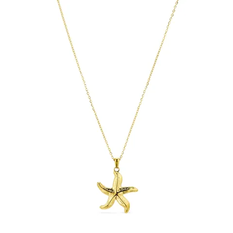 vandfast søstjerne halskæde i forgyldt stål - OCEANA