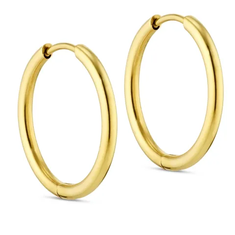 14 mm vandfaste creoler i forgyldt stål - OCEANA