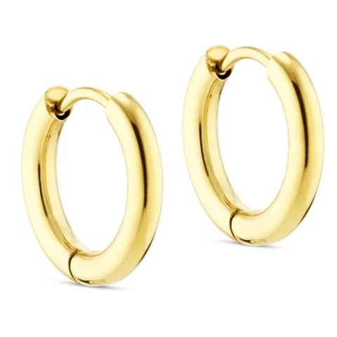 10 mm vandfaste creoler i forgyldt stål - OCEANA