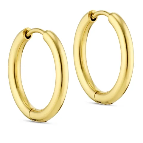 14 mm vandfaste creoler i forgyldt stål - OCEANA