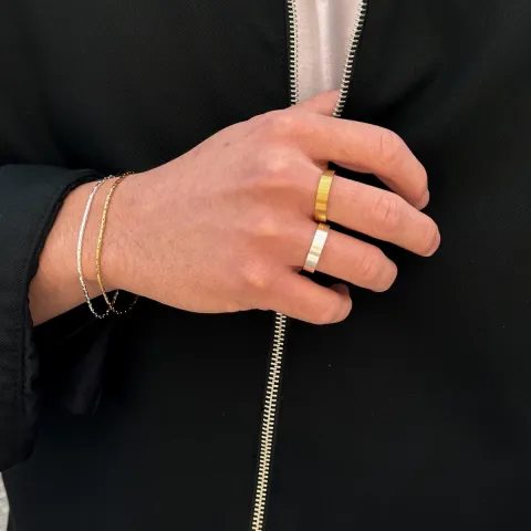vandfast ring i forgyldt stål
