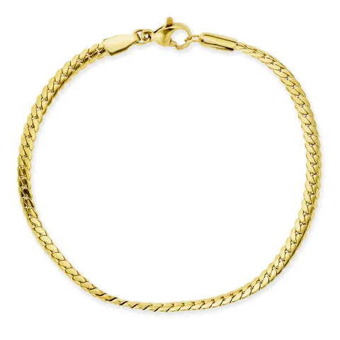 vandfast armbånd i forgyldt stål  x 3 mm 