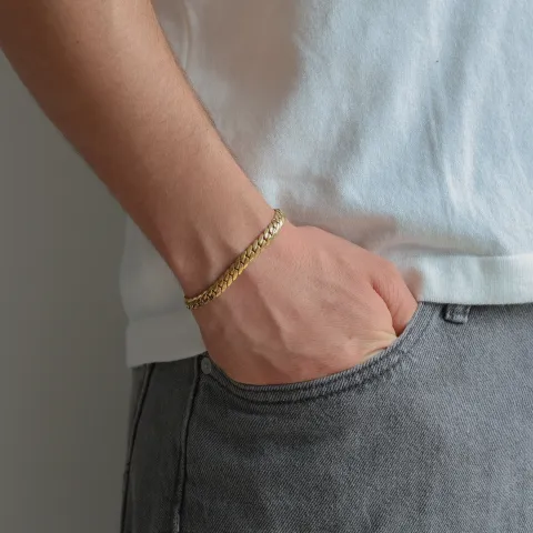 vandfast armbånd i forgyldt stål  x 6,5 mm 