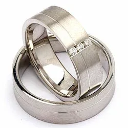 Vielsesringe i sølv 0,09 ct