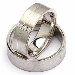 Vielsesringe i sølv 0,09 ct