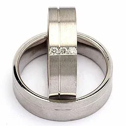 Vielsesringe i sølv 0,09 ct