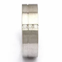 Vielsesring i sølv 0,09 ct