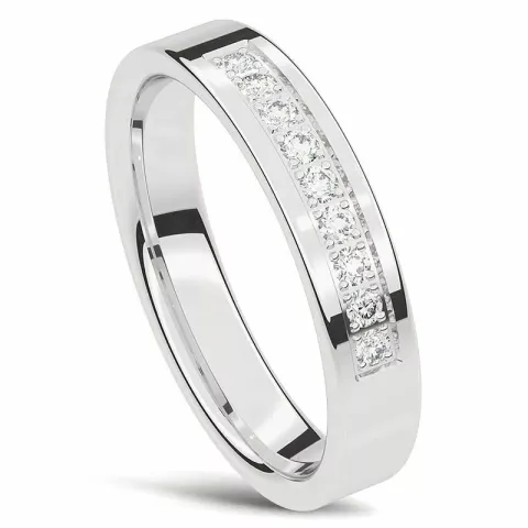 elegant Damering i 14 karat hvidguld 0,015 ct