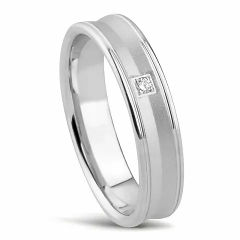 Damering i 14 karat hvidguld 0,0165 ct