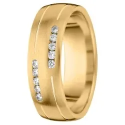 Mat diamant vielsesring i 14 karat guld 0,013 ct