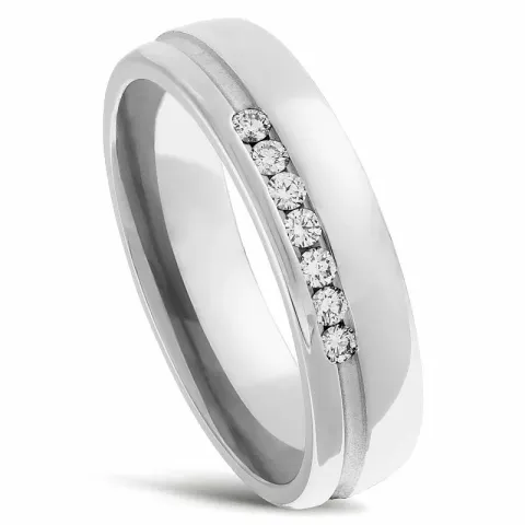 Damering i 14 karat hvidguld 0,105 ct