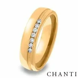 Elegant vielsesring i 14 karat guld 0,105 ct
