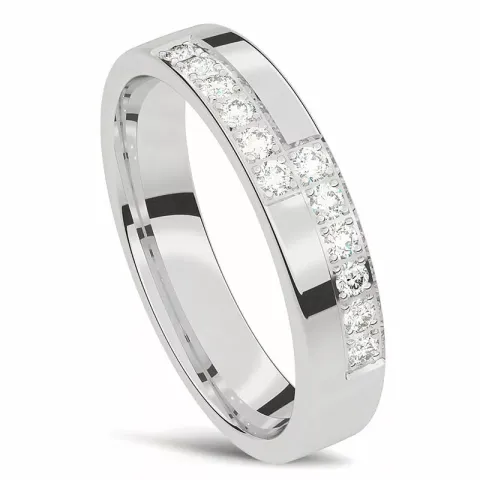 Elegant Damering i 14 karat hvidguld 0,0165 ct