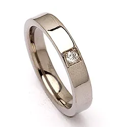 Vielsesring i titanium 0,05 ct