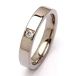 Vielsesring i titanium 0,05 ct