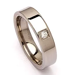 Vielsesring i titanium 0,05 ct