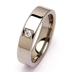 Vielsesring i titanium 0,05 ct