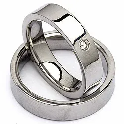 Vielsesringe i stål 0,05 ct