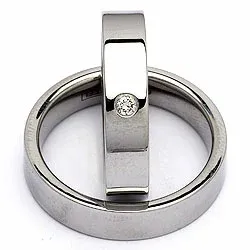 Vielsesringe i stål 0,05 ct