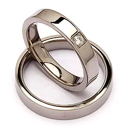 Vielsesringe i titanium 0,05 ct