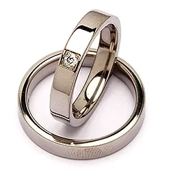 Vielsesringe i titanium 0,05 ct