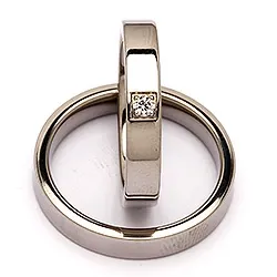 Vielsesringe i titanium 0,05 ct