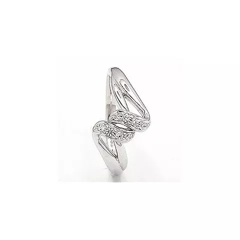 Elegant abstrakt ring i rhodineret sølv