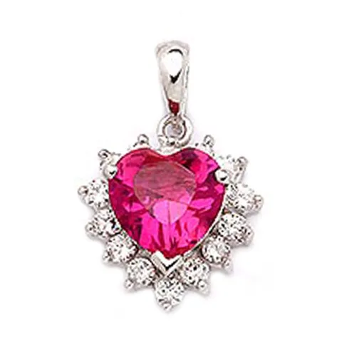 hjerte rosetvedhæng i sølv