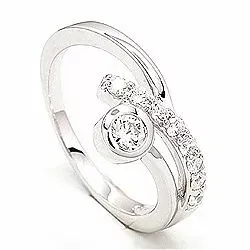 zirkon ring i rhodineret sølv