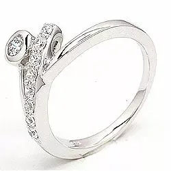 zirkon ring i rhodineret sølv