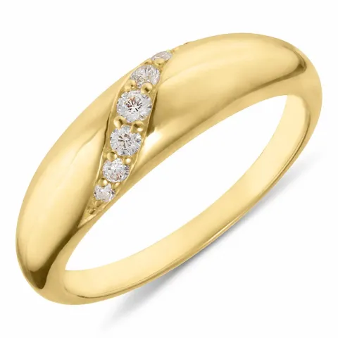 Kollektionsprøve zirkon ring i forgyldt sølv