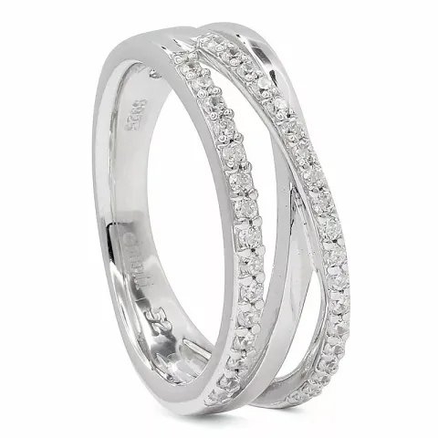 Blank zirkon ring i rhodineret sølv