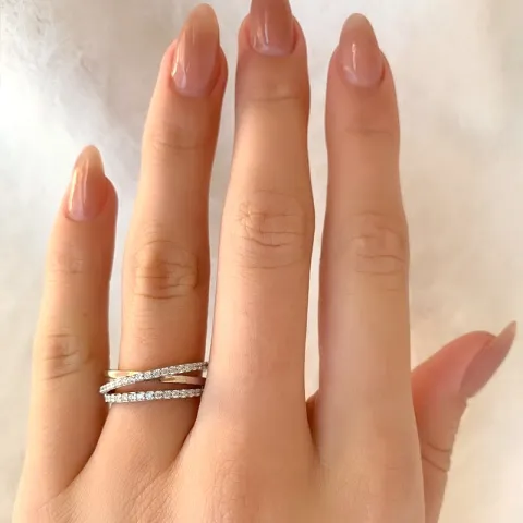 Blank zirkon ring i rhodineret sølv