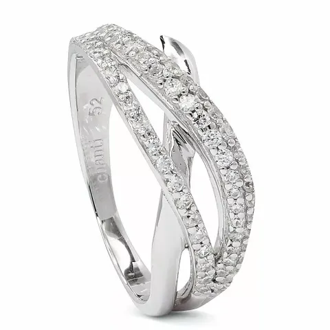zirkon ring i rhodineret sølv