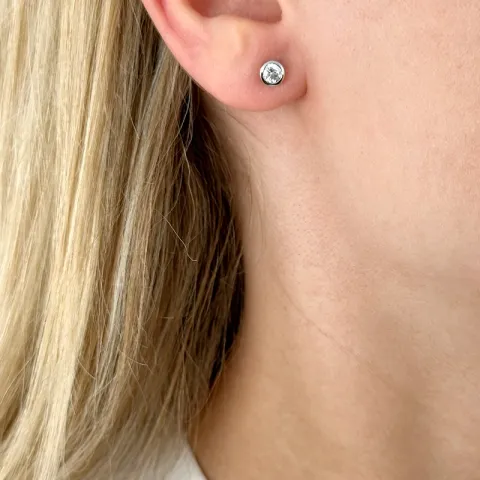5-5,5 mm zirkon ørestikker i sølv