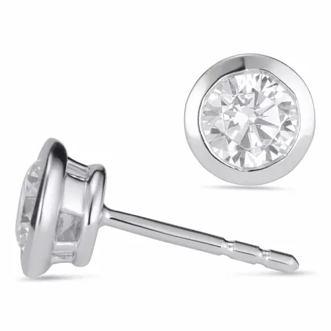 6,5-7 mm zirkon ørestikker i sølv