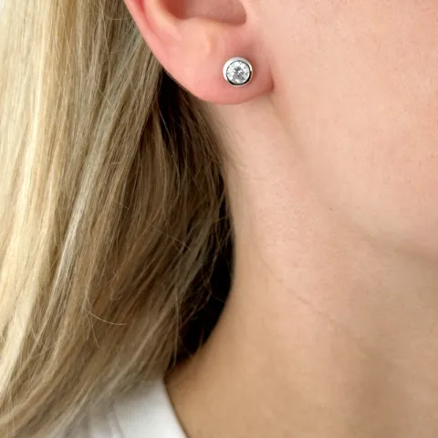6,5-7 mm zirkon ørestikker i sølv