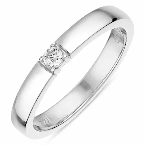 zirkon ring i sølv