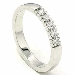 alliancering i 14 karat hvidguld 0,05 ct