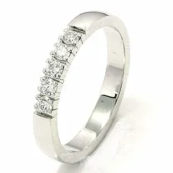 alliancering i 14 karat hvidguld 0,05 ct