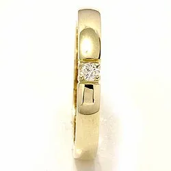 alliancering i 14 karat guld 1 x 0,07 ct