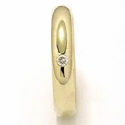 Vielsesring i 14 karat guld 0,05 ct